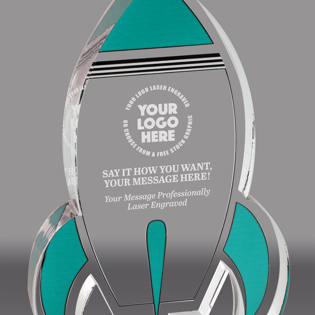 Acrylic Color Rocket Awards - Teal