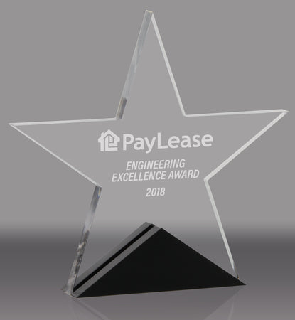 Acrylic Star with Black Accents - 6.5 inch [ATSTRI-6-Q]