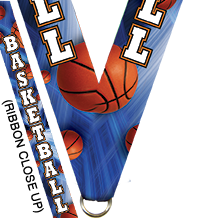 7/8 x 30 in. Basketball Vortex Sateen Neck Ribbon [NKRB-4000]