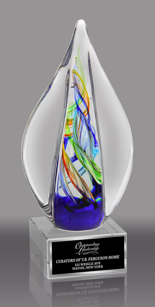 Flame Shaped Art Glass Award 8" AGM2261-8