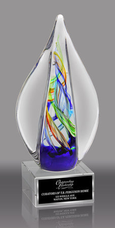 Flame Shaped Art Glass Award 8" AGM2261-8