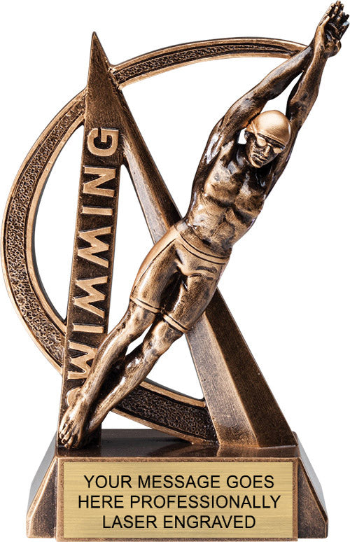 Swimming Male Ultra-Action - 6.5" Resin Trophy [RMUA6-SWM]