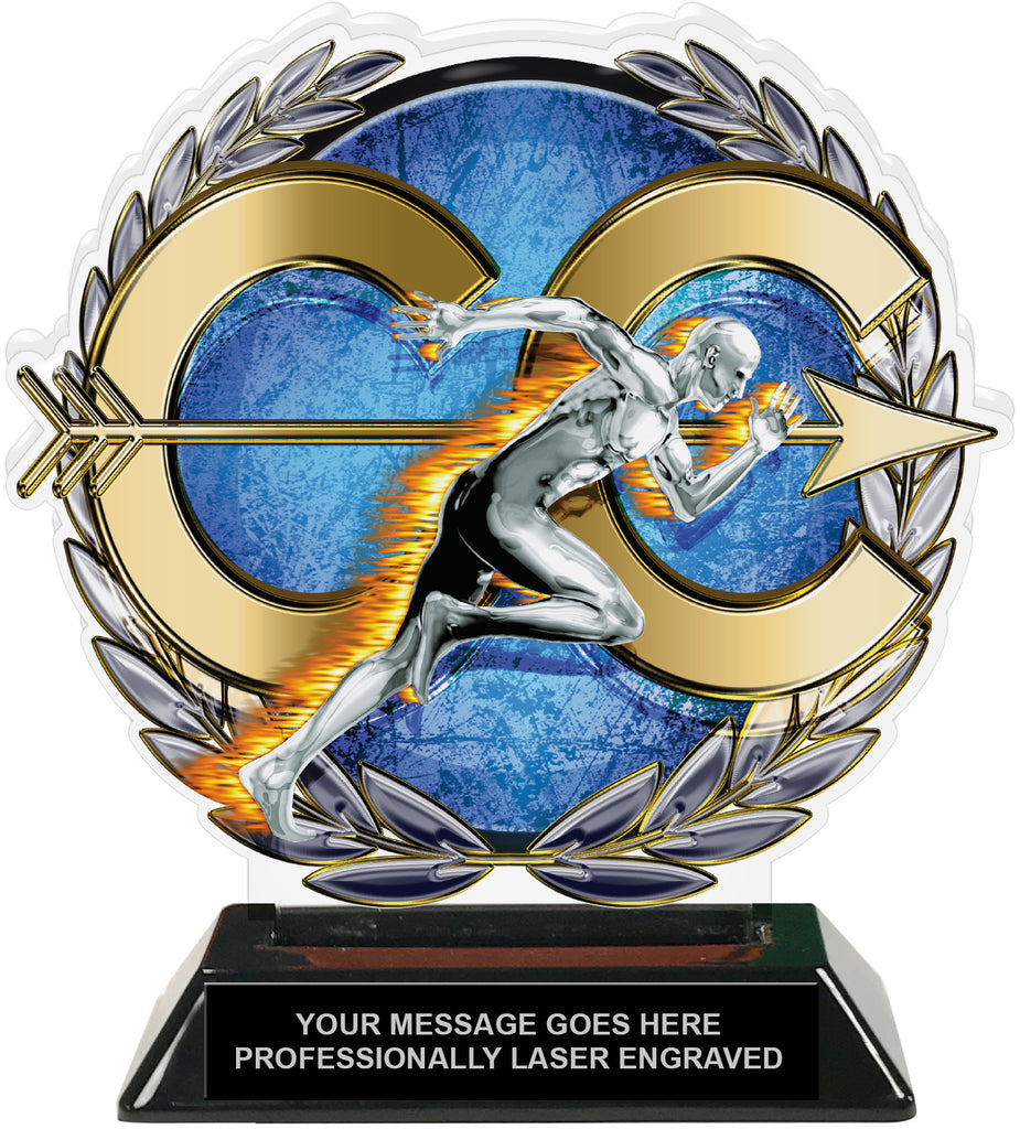 Cross Country Male Colorix-T Acrylic Trophy- 6.25 inch [TACR6-CC-M-Q]
