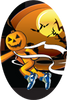Halloween- Running Pumpkin Oval Insert [OV-2030]