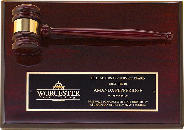 Rosewood Piano-Finish Gavel Plaque [TDG4470]