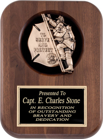 American Tribute Walnut Plaque- Fire Fighter [PMAT5F]
