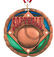 Softball Epoxy Color Medal - Bronze [MEC2-SB-B]