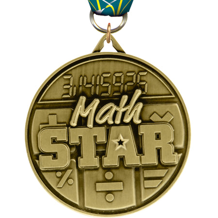 2" Math Star Ultra-Impact 3-D Medal [MDTD2-MTSTR]
