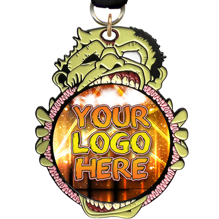 Custom Zombie 3.25" Glow in the Dark Enameled Insert Medal - TD Exclusive!  MXHLWN-ZMB-CLR