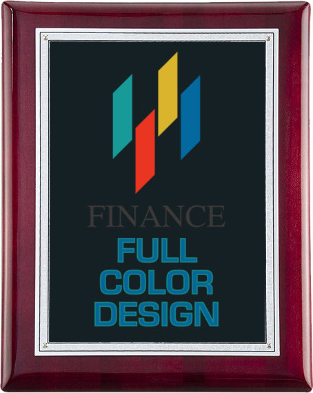 Custom Rosewood Piano-finish Plaque with Silver Florentine Border [TD505P-912-FC]