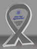 Custom Gray Awareness Ribbon Acrylic Award - 7 inch [ATRIB-GRY-7-FC-Q]