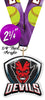 Red Devil Mascot Shield Colorix Acrylic Medal [MACR275-MSCT-RDDV-Q]