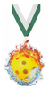 Fire & Water Pickleball Colorix-M Acrylic Medal [MACR375-FW-PKL-Q]