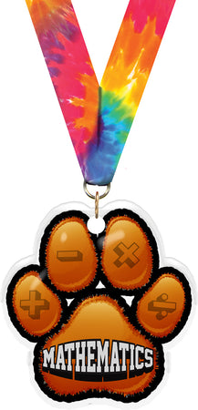 Mathematics Paw Acrylic Medal- 2.75 inch [MACR2-PAW-MT-Q]