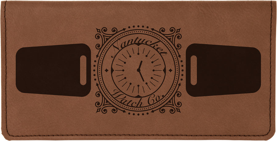 Dark Brown Leatherette Checkbook Cover [CHKJ-322]