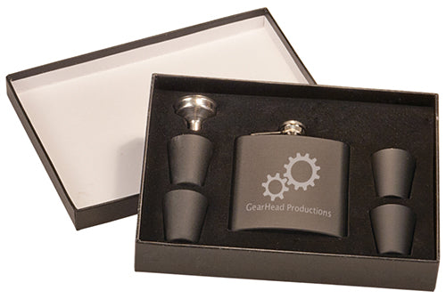 Laserable Flask Gift Set- Matte Black [FLSKSETJ-652]