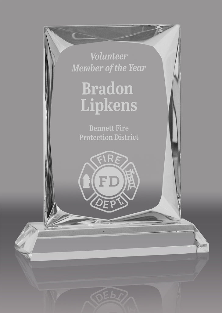 Crystal Beveled Rectangle Award - 6.25 inch [CPRM-6-X]