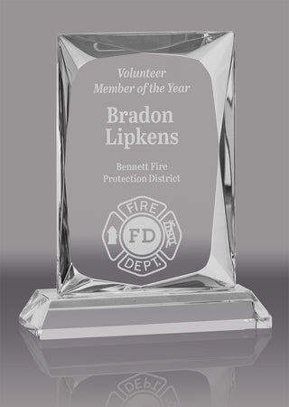 Crystal Beveled Rectangle Award - 6.25 inch [CPRM-6-X]
