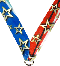 7/8 x 30 in. Stars RWB Sublimated Neck Ribbon [NKRB-4063]