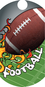 Football- Flame Dog Tag Insert [DT-1847]