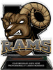 Rams Mascot Colorix-T Acrylic Trophy - 6.25 inch Black [TACR6-MSCT-RAM-BLK-Q]