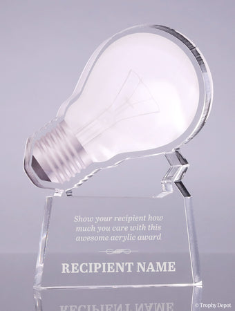 Bright Idea Lightbulb Acrylic Award - White [ATLT-WHT]