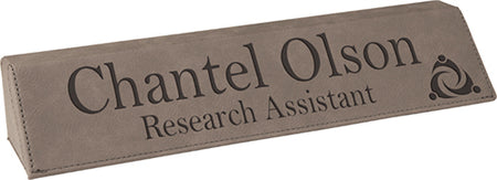Gray Leatherette Desk Wedge Nameplate - 10.75 inch [NPJLW-5210]