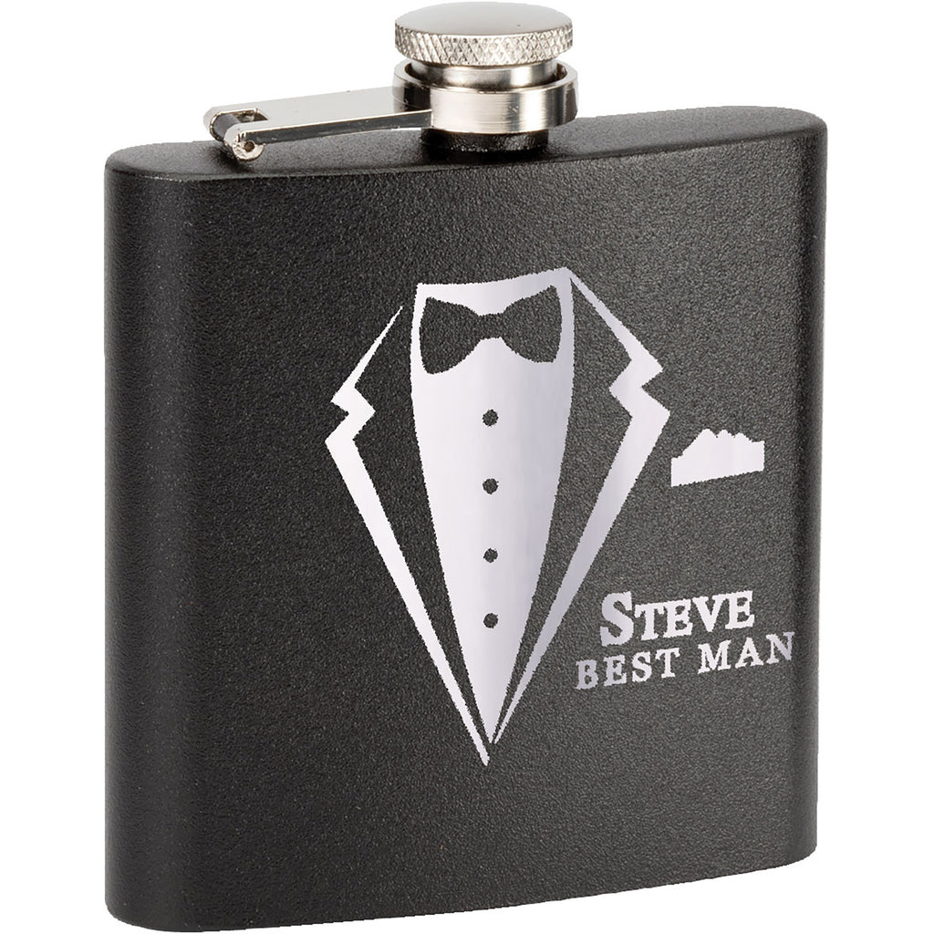 TahoeÂ© Powder Coated Insulated 6 oz Flask - Black [TMLG19-BLK]