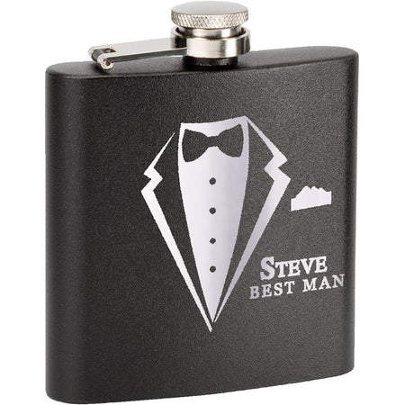 TahoeÂ© Powder Coated Insulated 6 oz Flask - Black [TMLG19-BLK]