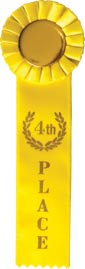 4th Place Single Streamer Rosette Ribbon [R10R1-4TH]
