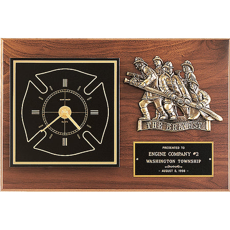 American Walnut Firematic Wall Clock w/ Antique Bronze Finish Casting  [TDC96]