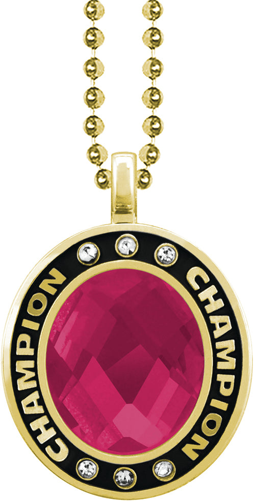 Pink Gem Gold Champion Charm [CSOV-CHMP-STN-PNK-G]