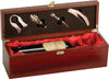 Rosewood Finish Single Wine Presentation Box with Tools Gift Set [GJ-WBX11]