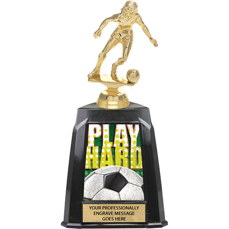 Soccer Female Exclusive Tri-Tower Trophy - 10 inch [TRTWR10-SCF]