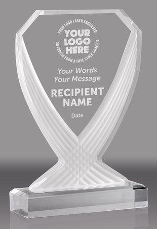 Diamond Vase Acrylic Award- Frosted 10 inch [ADVS-FST-10]