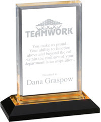 Acrylic Beveled Award with Gold Reflective Bottom [ABEVL7-GLD]