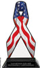 USA Flag Ribbon Colorix-T Acrylic Trophy - 8 inch [TACR8-RBN-USA-Q]