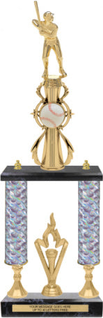 Baseball Sport Color Riser Two-Post Trophy [T2PCSR22-BS]