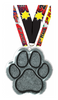 Silver Glitter Paw Colorix-M Acrylic Medal - 3 inch [MACR3-GLTPAW-S-Q]