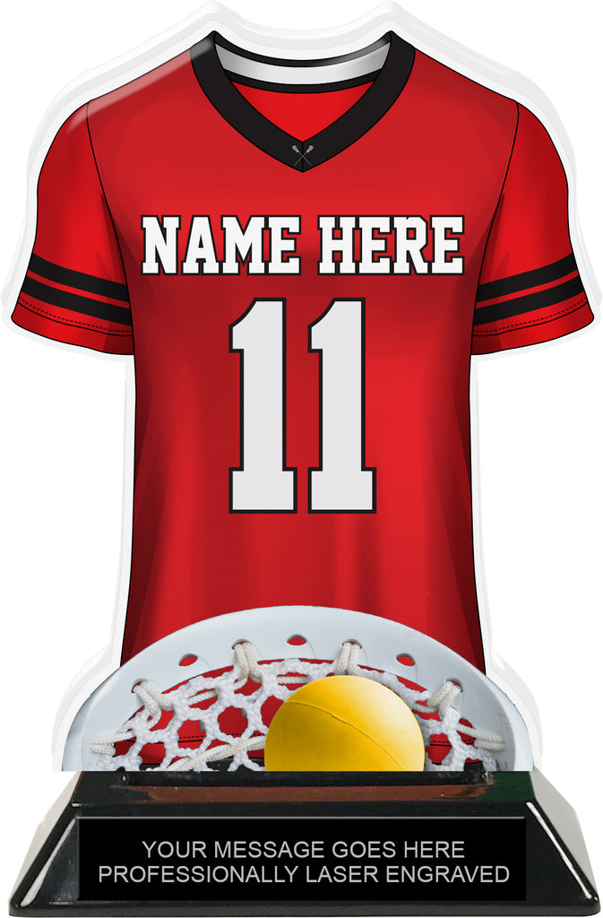 Lacrosse Male Jersey Colorix-T Acrylic Trophy- Red [TACR7-JSY-LC-RED-M-Q]