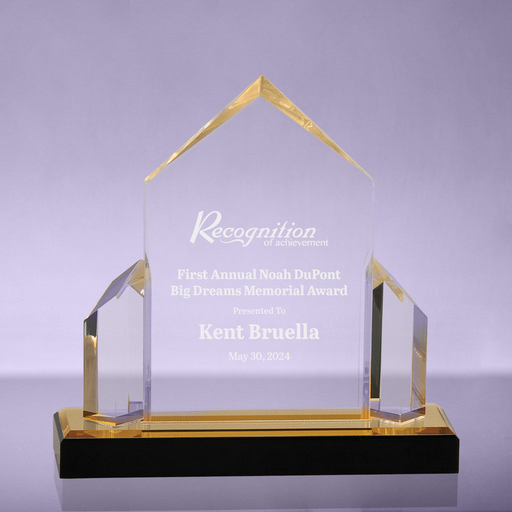 Jewel Post Impress Acrylic Awards - Gold - 7x7 [AJIMP-GLD-7]