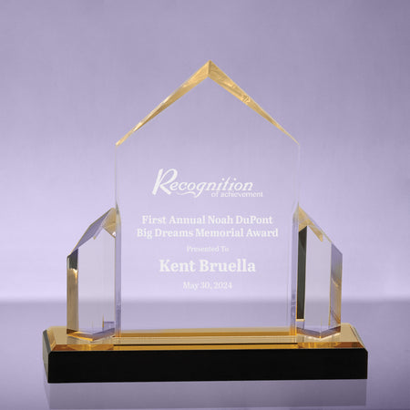 Jewel Post Impress Acrylic Awards - Gold - 7x7 [AJIMP-GLD-7]