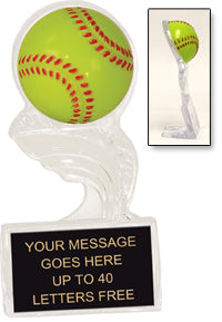 Softball Clear Splash Ice Award [CSSI5-SB]