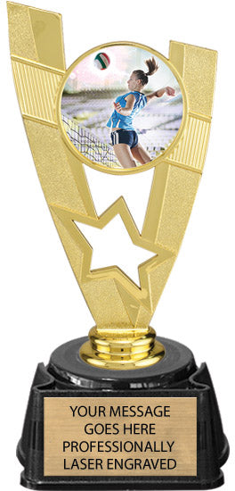 Victory Star Color Insert Trophy on Synthetic Regal Base [TRGi-J786]