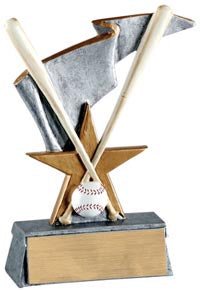 Baseball Exclusive Crossed Bats Resin Trophy [RTD121-BS]