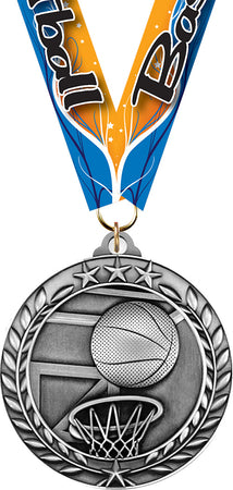 Basketball Dimensional Medal- Silver [MSW2-BK-S]