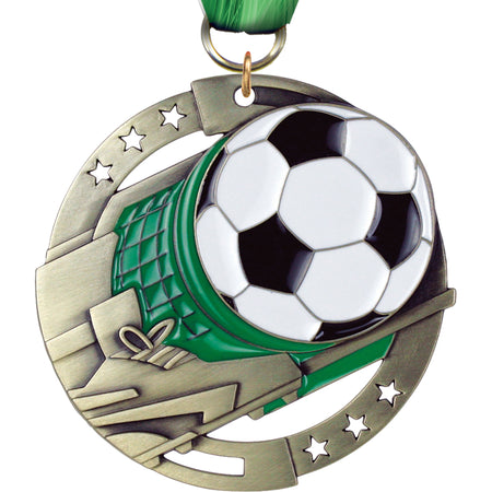 2.75" Soccer Dimensional Color Medal [M3EM-SC]