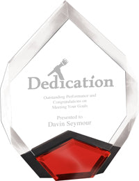 Facet Cut Marquis Acrylic Award- 9 inch Red [AMAQA9-RED]