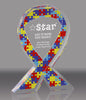 Autism Puzzle Awareness Ribbon Acrylic Award - 7 inch [ATRIB-AS-7-Q]
