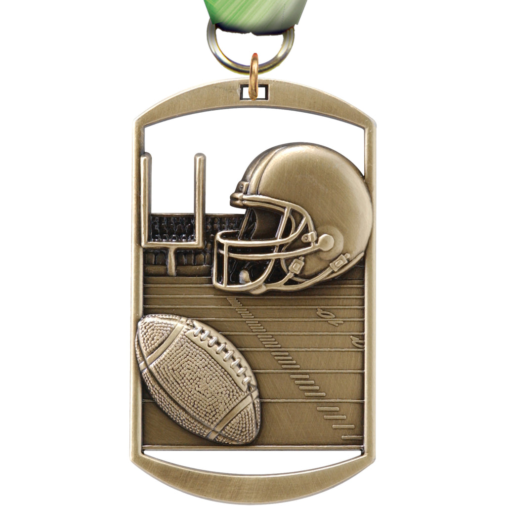 2.75" Football Dog Tag Medal [M275DT-FB]